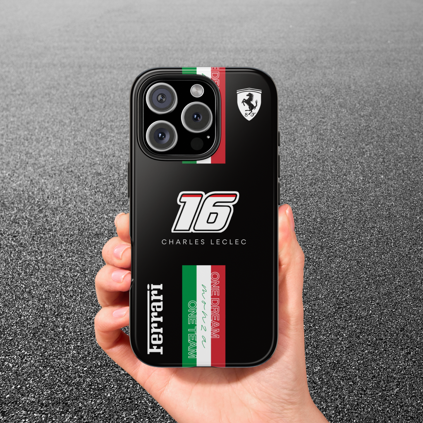 Black 16 Leclerc Ferrari Armor Case